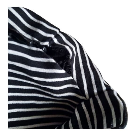 BB Dakota Diagonal Stripe Long Sleeve Dress in Black and White - Picture 6 of 6